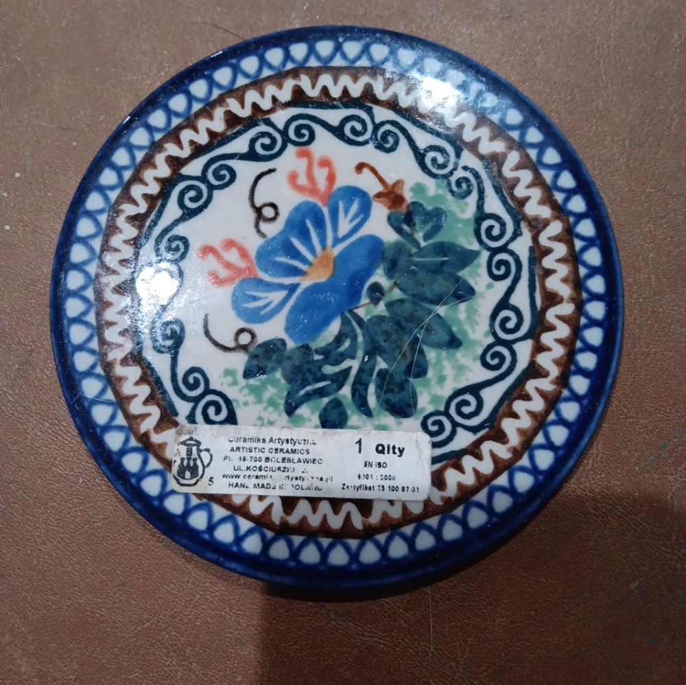 Vintage Polish Pottery Trivet/Coaster
